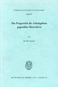 cover of the book Das Fragerecht des Arbeitgebers gegenüber Bewerbern