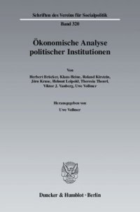 cover of the book Ökonomische Analyse politischer Institutionen