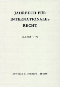 cover of the book Jahrbuch für Internationales Recht: Bd. 18 (1975)