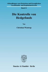 cover of the book Die Kontrolle von Hedgefonds