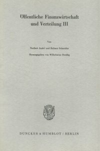 cover of the book Öffentliche Finanzwirtschaft und Verteilung III