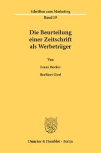 cover of the book Die Beurteilung einer Zeitschrift als Werbeträger