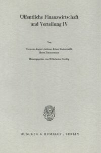 cover of the book Öffentliche Finanzwirtschaft und Verteilung IV