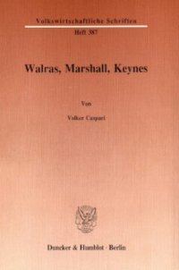 cover of the book Walras, Marshall, Keynes