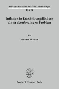 cover of the book Inflation in Entwicklungsländern als strukturbedingtes Problem