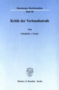 cover of the book Kritik der Verbandsstrafe