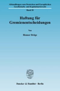 cover of the book Haftung für Gremienentscheidungen