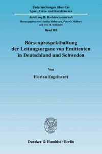 cover of the book Börsenprospekthaftung der Leitungsorgane von Emittenten in Deutschland und Schweden