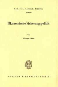 cover of the book Ökonomische Sicherungspolitik