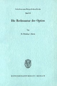 cover of the book Die Rechtsnatur der Option