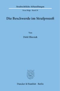 cover of the book Die Beschwerde im Strafprozeß