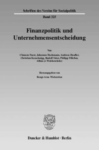 cover of the book Finanzpolitik und Unternehmensentscheidung