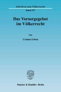 cover of the book Das Vorsorgegebot im Völkerrecht