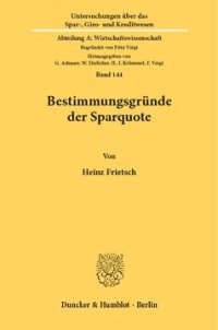 cover of the book Bestimmungsgründe der Sparquote