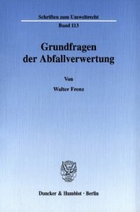 cover of the book Grundfragen der Abfallverwertung