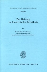 cover of the book Zur Haftung im Bund-Länder-Verhältnis