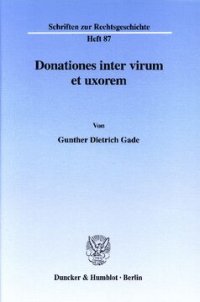 cover of the book Donationes inter virum et uxorem