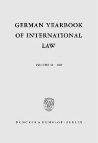 cover of the book German Yearbook of International Law / Jahrbuch für Internationales Recht: Vol. 52 (2009)