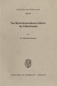 cover of the book Das Minderheitenschutzverfahren des Völkerbundes