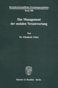 cover of the book Das Management der sozialen Verantwortung