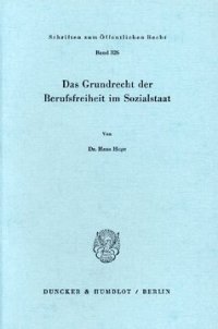 cover of the book Das Grundrecht der Berufsfreiheit im Sozialstaat