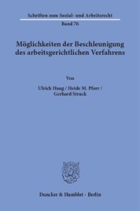 cover of the book Möglichkeiten der Beschleunigung des arbeitsgerichtlichen Verfahrens