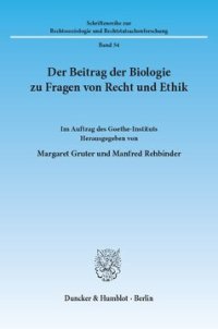 cover of the book Der Beitrag der Biologie zu Fragen von Recht und Ethik