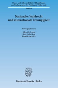 cover of the book Nationales Wahlrecht und internationale Freizügigkeit