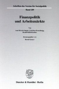 cover of the book Finanzpolitik und Arbeitsmärkte