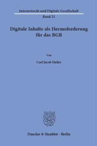 cover of the book Digitale Inhalte als Herausforderung für das BGB