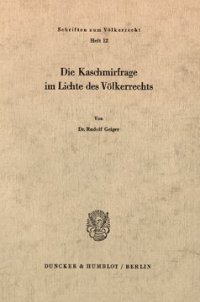 cover of the book Die Kaschmirfrage im Lichte des Völkerrechts