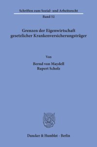 cover of the book Grenzen der Eigenwirtschaft gesetzlicher Krankenversicherungsträger