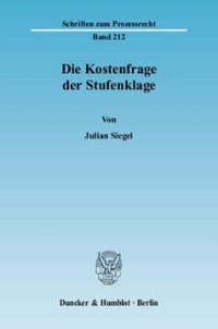 cover of the book Die Kostenfrage der Stufenklage