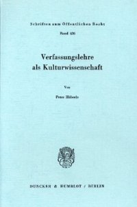 cover of the book Verfassungslehre als Kulturwissenschaft