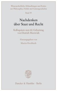 cover of the book Nachdenken über Staat und Recht: Kolloquium zum 60. Geburtstag von Dietrich Murswiek