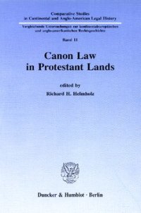 cover of the book Canon Law in Protestant Lands