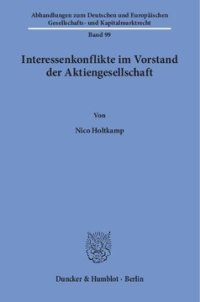 cover of the book Interessenkonflikte im Vorstand der Aktiengesellschaft