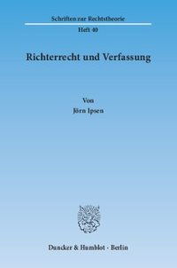 cover of the book Richterrecht und Verfassung