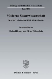 cover of the book Moderne Staatswissenschaft: Beiträge zu Leben und Werk Martin Draths