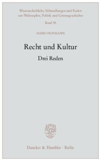 cover of the book Recht und Kultur: Drei Reden