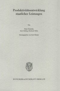 cover of the book Produktivitätsentwicklung staatlicher Leistungen