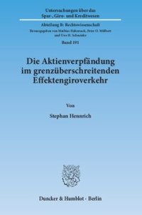 cover of the book Die Aktienverpfändung im grenzüberschreitenden Effektengiroverkehr