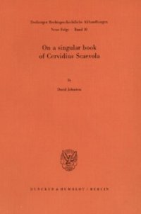 cover of the book On a singular book of Cervidius Scaevola