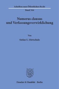 cover of the book Numerus clausus und Verfassungsverwirklichung