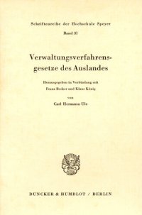 cover of the book Verwaltungsverfahrensgesetze des Auslandes