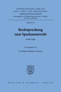 cover of the book Rechtsprechung zum Sparkassenrecht: Fünfte Folge