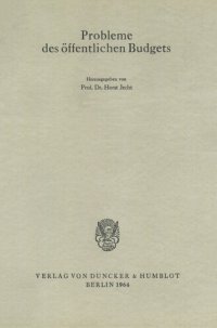 cover of the book Probleme des öffentlichen Budgets