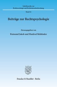 cover of the book Beiträge zur Rechtspsychologie