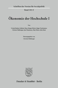 cover of the book Ökonomie der Hochschule I