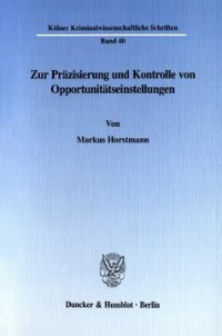 cover of the book Zur Präzisierung und Kontrolle von Opportunitätseinstellungen